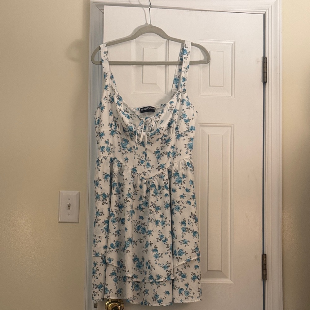 Floral Mini Dress with Tie Bust